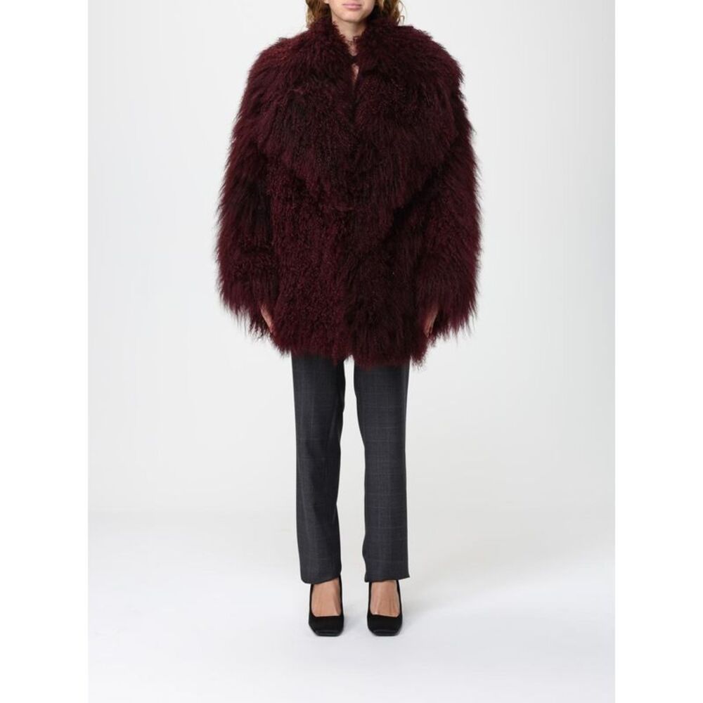 Salvatore Santoro Fur Coat Woman Burgundy